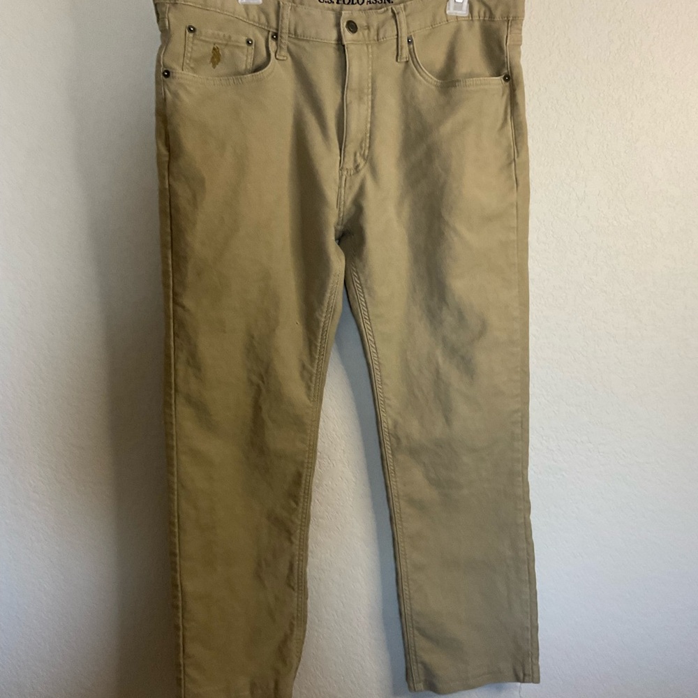 U.S. Polo Assn. Men’s Tan Khaki Jeans 36x32 | Classic Fit Casual Pants